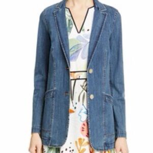 Lafayette 148 NY Denim Two-Button Blazer